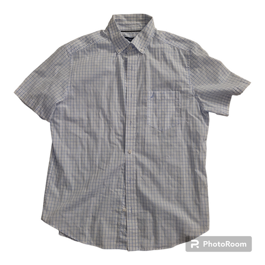 Nautica Casual Dress Shirt, Short Sleeve, Mens size Medium