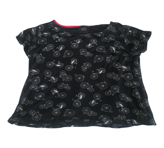 Womens black cotton shirt, estimated size small