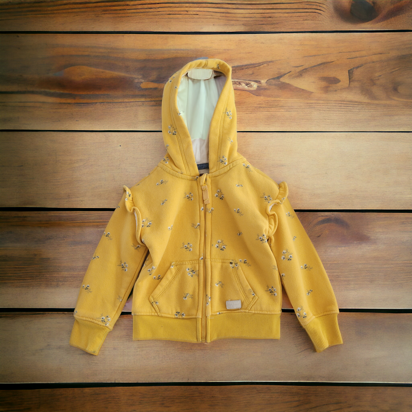 Yellow Toddler Zip Up Hoodie Sweatshirt size 2T