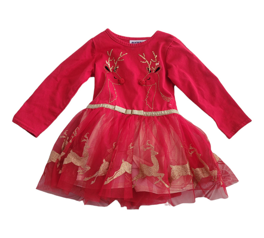 Blueberi Boulevard Red Toddler Christmas Dress, size 4 T