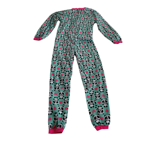 Women's Onesie Pajamas with Panda Print, Size Small