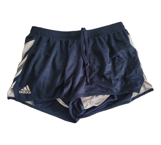 Adidas women's navy blue running shorts, small. 100% polyester