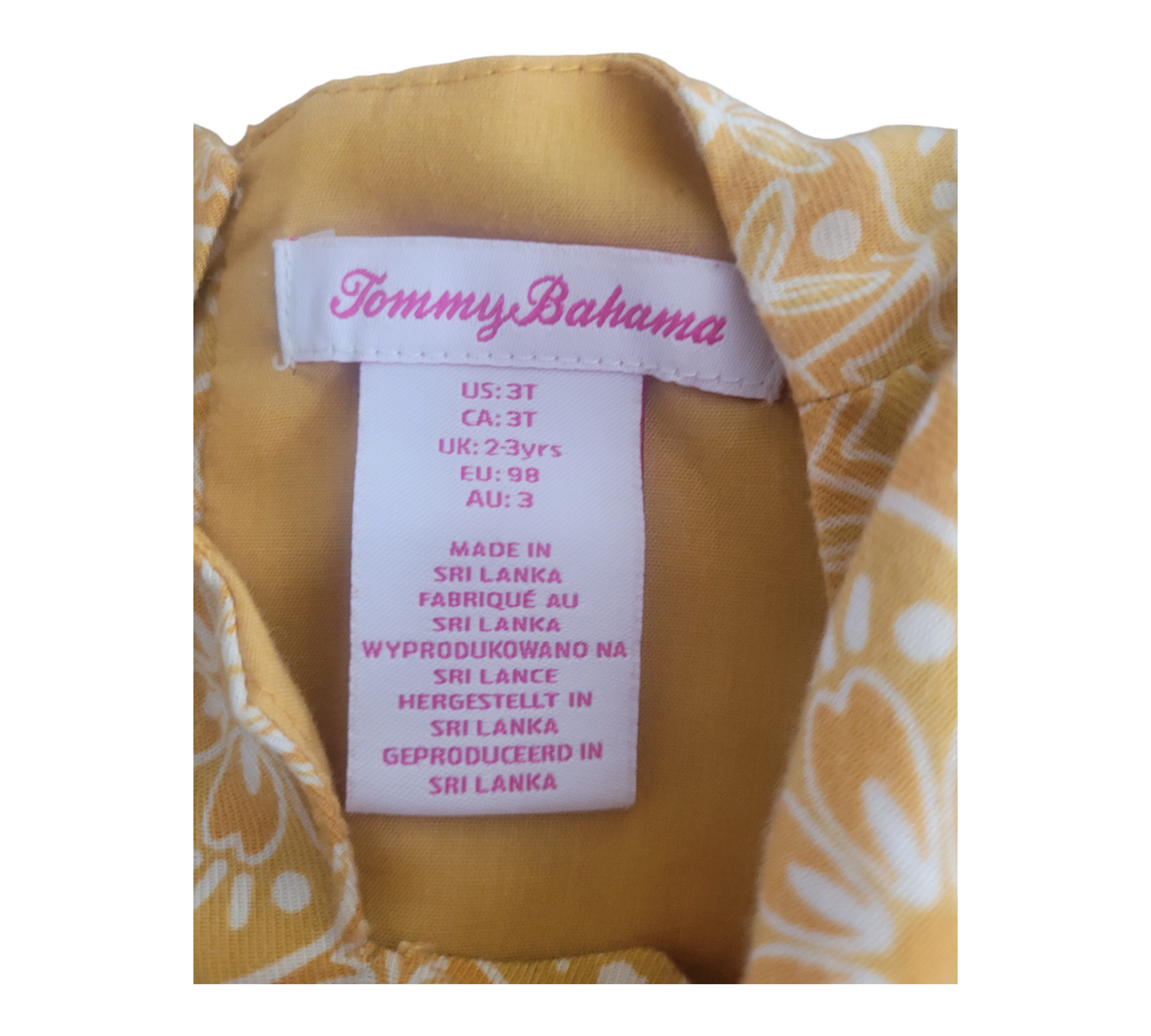 Tommy Bahama Toddler Dress, yellow, size 3T